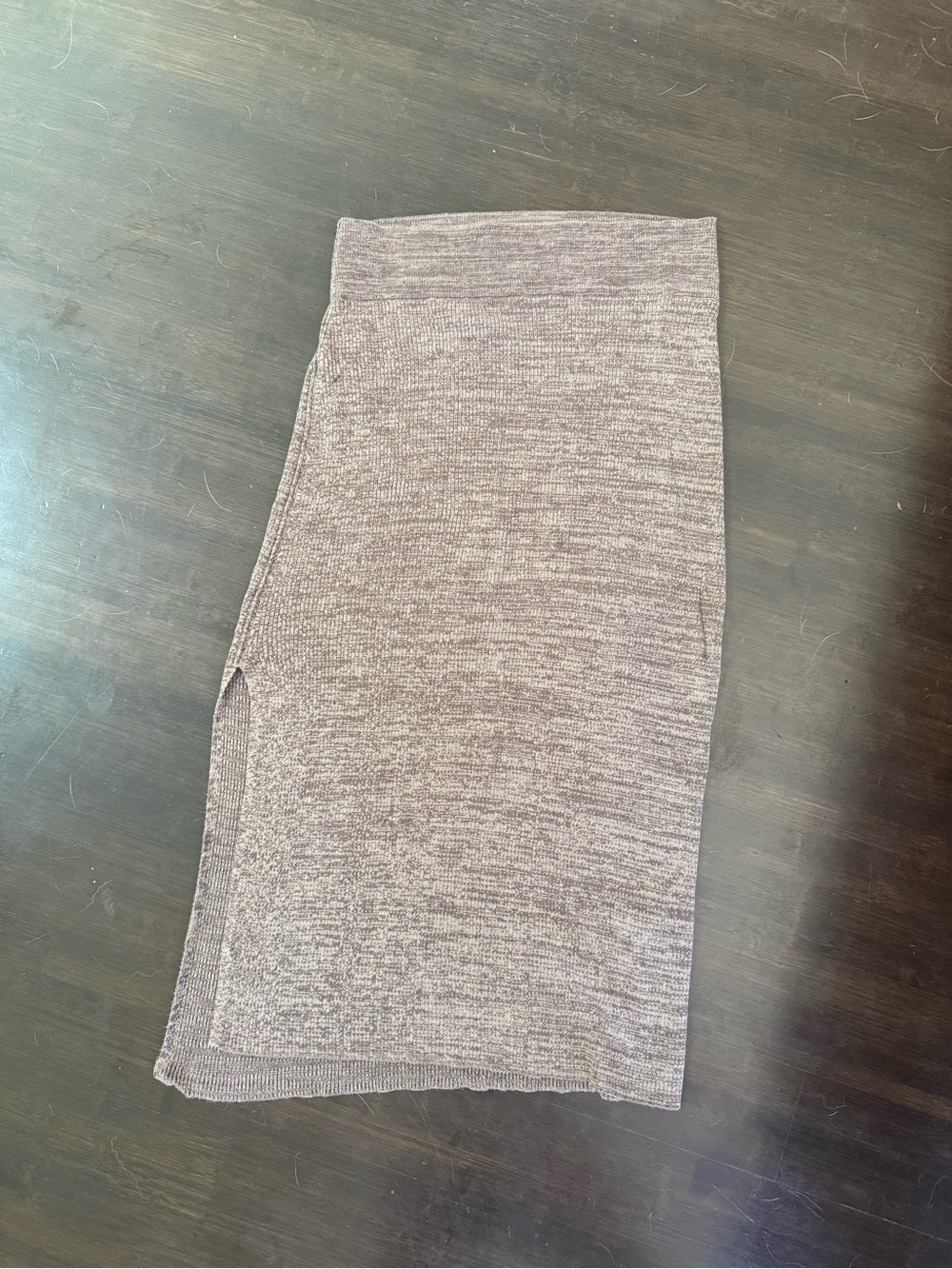 Free People Marled Midi Skirt with Side Slit in Heathered Gray